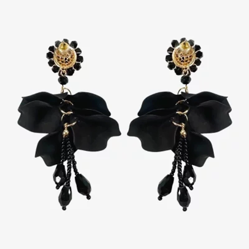 Bijoux Bar Womens Flower Drop Earrings