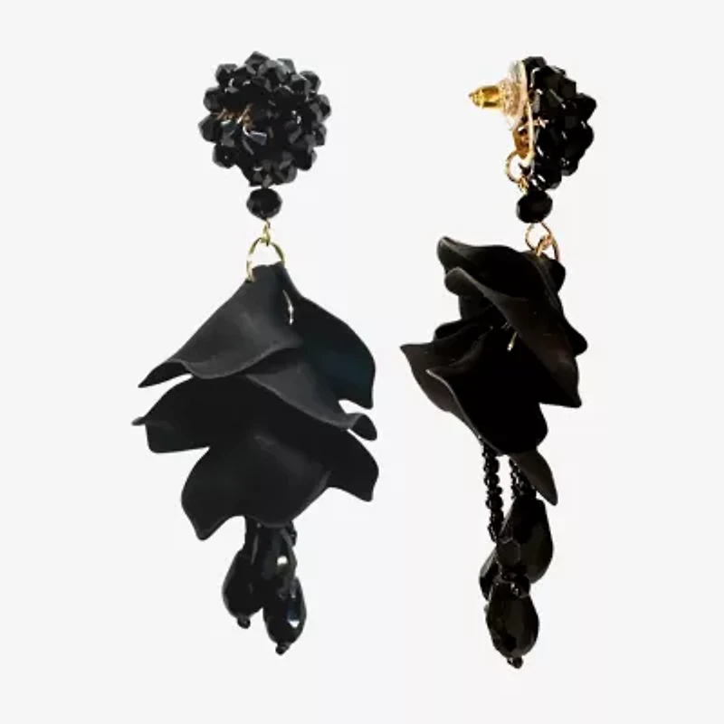 Bijoux Bar Womens Flower Drop Earrings