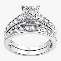 (G-H / Si2-I1) Womens 2 1/2 CT. T.W. Lab Grown White Diamond 10K Gold Side Stone Bridal Set