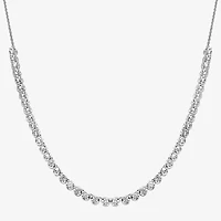 (H-I / I1) Womens White Diamond 10K Gold 12 Inch Tennis Necklace