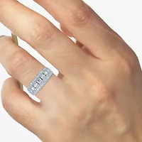 (H-I / I1) Womens 2 CT. T.W. Lab Grown White Diamond 10K Gold Anniversary Band