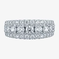 (H-I / I1) Womens 2 CT. T.W. Lab Grown White Diamond 10K Gold Anniversary Band