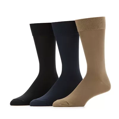 Stafford Microfiber Mens 3 Pair Crew Socks