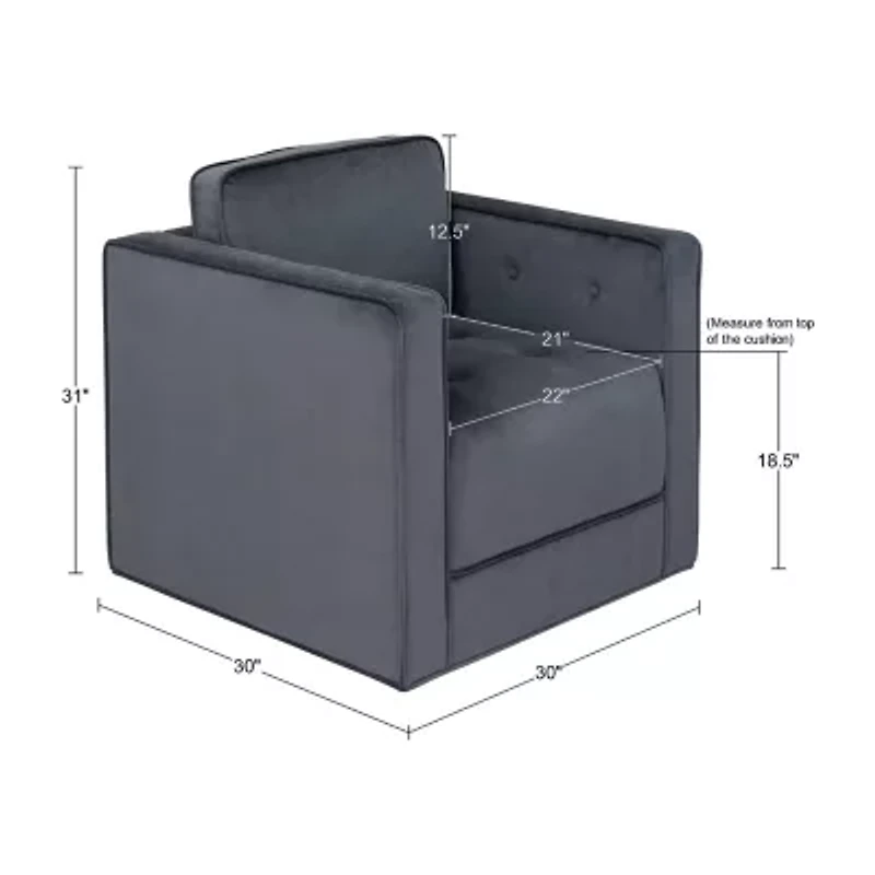 Martha Stewart Madrid Tufted Swivel Upholstered Armchair