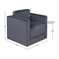 Martha Stewart Madrid Tufted Swivel Upholstered Armchair