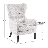 Madison Park Leda Winged Back Upholstered Armchair