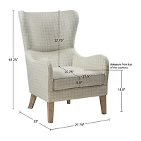 Madison Park Leda Winged Back Upholstered Armchair