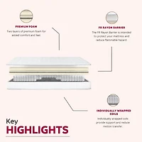 Primo Solar Pocket Coil 9" Medium/Firm Hyrbid Tight Top - Mattress a Box