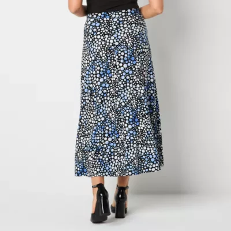Black Label by Evan-Picone Knit Womens Mid Rise Maxi Skirt