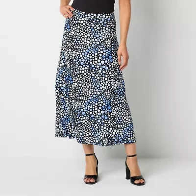 Black Label by Evan-Picone Knit Womens Mid Rise Maxi Skirt