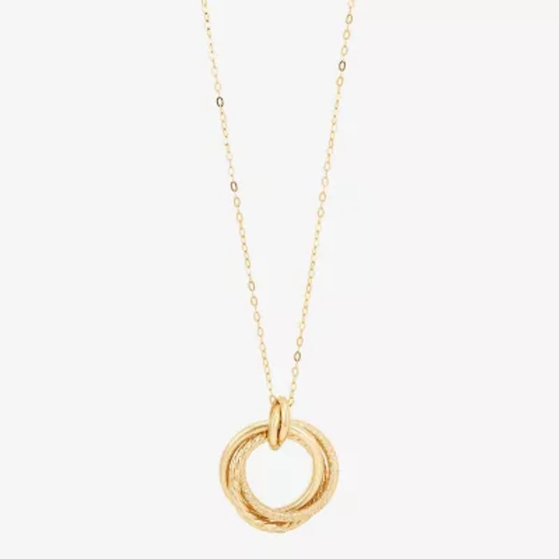 Mia Oro Womens 14K Gold Circle Knot 18 Inch Pendant Necklace