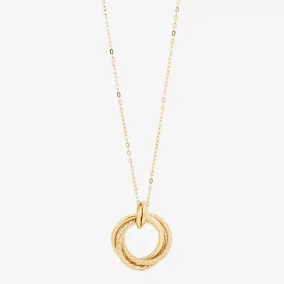Mia Oro Womens 14K Gold Circle Knot 18 Inch Pendant Necklace