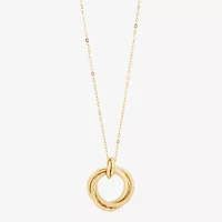 Mia Oro Womens 14K Gold Circle Knot 18 Inch Pendant Necklace