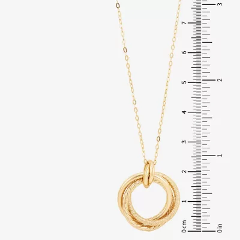 Mia Oro Womens 14K Gold Circle Knot 18 Inch Pendant Necklace