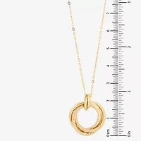 Mia Oro Womens 14K Gold Circle Knot 18 Inch Pendant Necklace