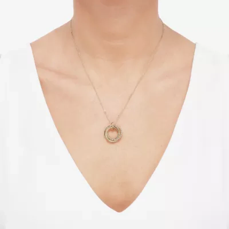 Mia Oro Womens 14K Gold Circle Knot 18 Inch Pendant Necklace