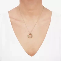 Mia Oro Womens 14K Gold Circle Knot 18 Inch Pendant Necklace