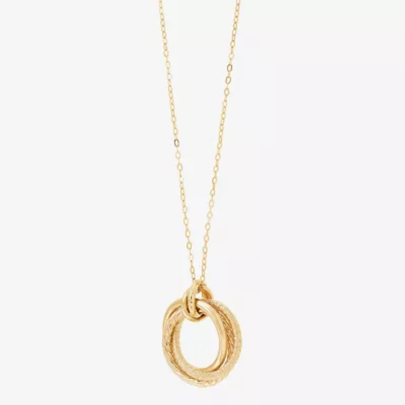 Mia Oro Womens 14K Gold Circle Knot 18 Inch Pendant Necklace