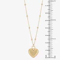 Mia Oro Womens 14K Gold Heart 18 Inch Pendant Necklace
