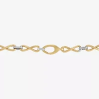 Mia Oro Womens 14K Two Tone Gold Hollow 7.5 Inch Link Bracelet