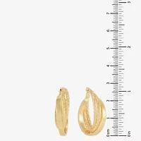 Mia Oro Womens 14K Gold 30mm Round Hoop Earrings