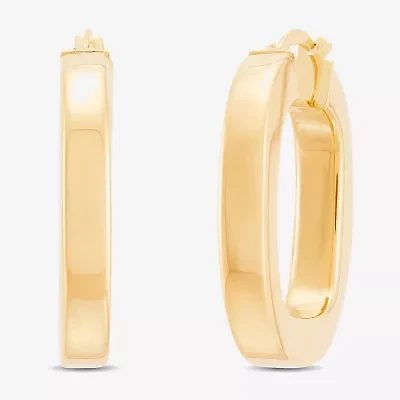 Womens 14K Gold 26.9mm Round Hoop Earrings