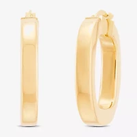 Womens 14K Gold 26.9mm Round Hoop Earrings