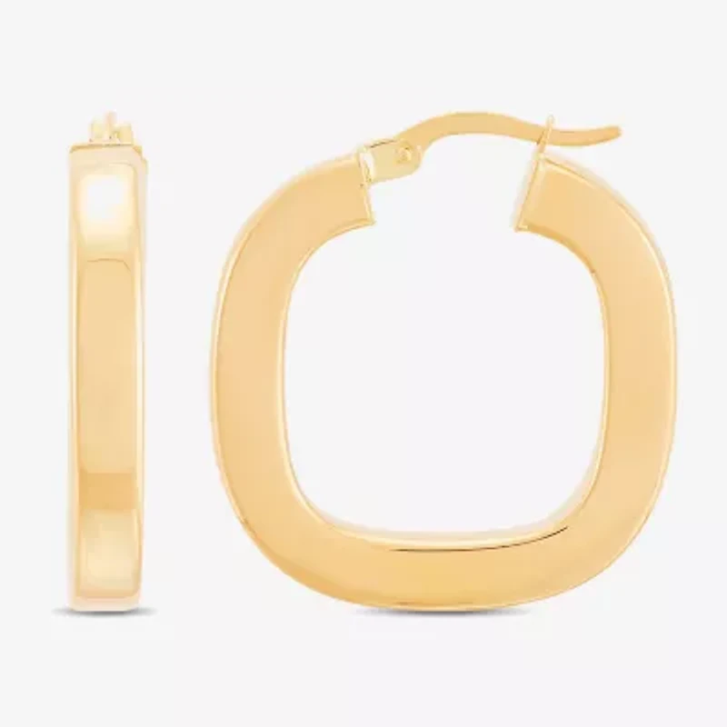 Womens 14K Gold 26.9mm Round Hoop Earrings