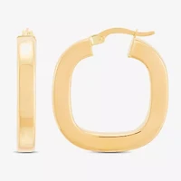 Womens 14K Gold 26.9mm Round Hoop Earrings