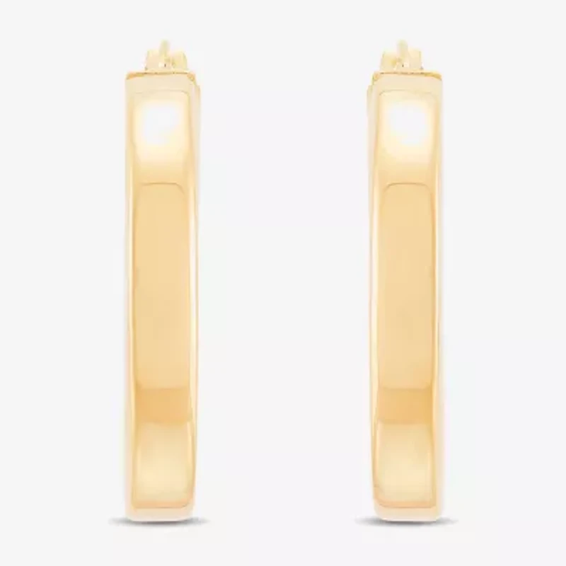 Womens 14K Gold 26.9mm Round Hoop Earrings