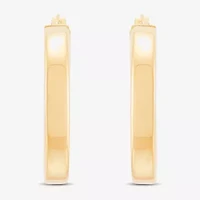 Womens 14K Gold 26.9mm Round Hoop Earrings
