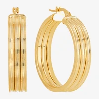 Made in Italy Womens 14K Gold 31mm Round Hoop Earrings