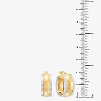 Made in Italy Womens 14K Gold 18.3mm Round Hoop Earrings