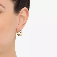 Made in Italy Womens 14K Gold 18.3mm Round Hoop Earrings