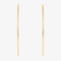 Womens 14K Gold 30mm Circle Round Hoop Earrings