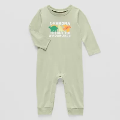 Okie Dokie Baby Boys Round Neck Long Sleeve Jumpsuit