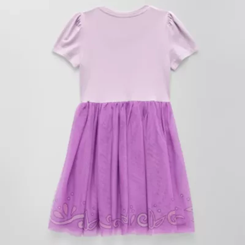Disney Collection Little & Big Kid Girls Short Sleeve Rapunzel Tutu Dress
