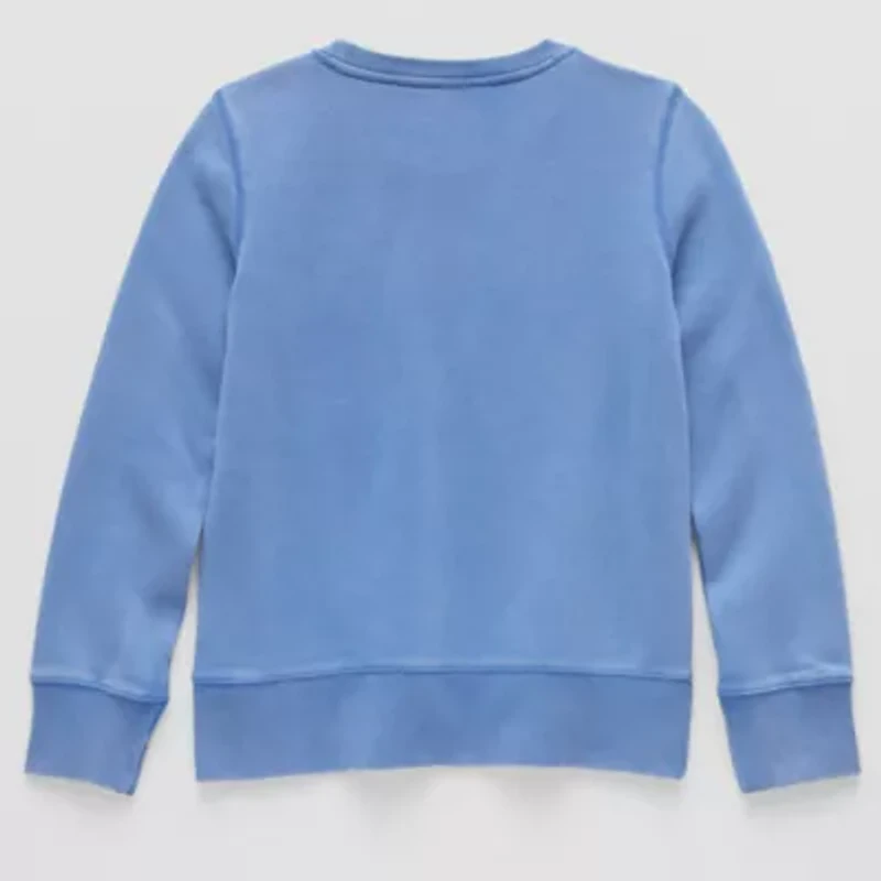 Thereabouts Little & Big Kid Girls Round Neck Fleece Long Sleeve Sweatshirt