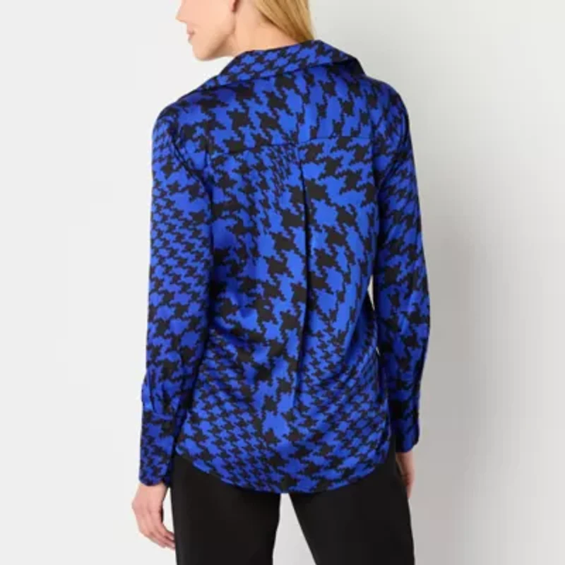 Worthington Womens Long Sleeve Cuffed Sleeve Regular Fit Button-Down Shirt
