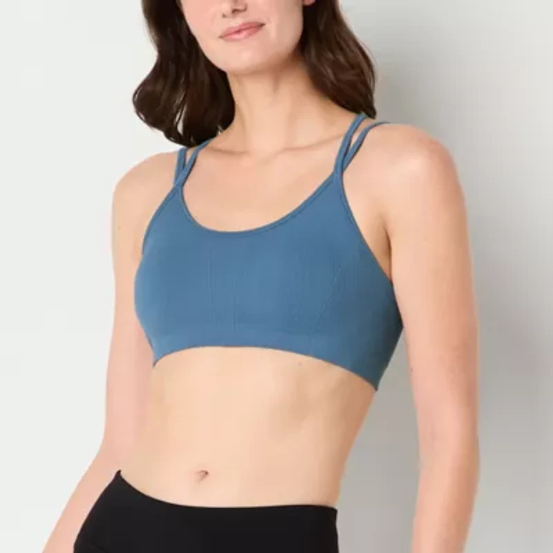 Xersion Light Support Rib Strappy Back Sports Bra