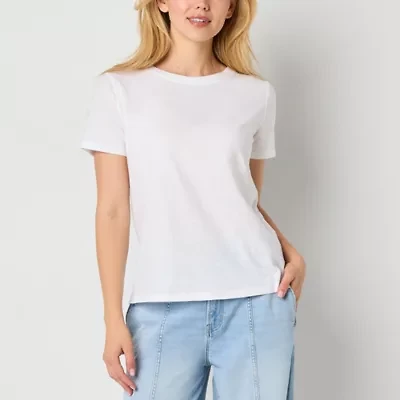a.n.a Womens Crew Neck Short Sleeve Adaptive T-Shirt