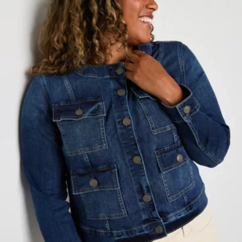 St. John's Bay Womens Denim Midweight Jacket