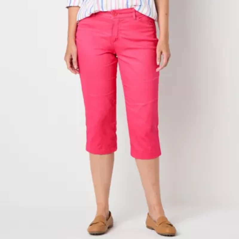 St. John's Bay Secretly Slender Womens Slim Mid Rise Capri Pant