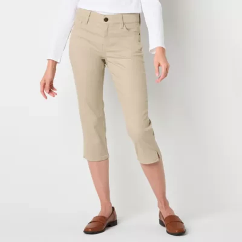 Liz Claiborne Sara Womens Slim Mid Rise Capri Pant