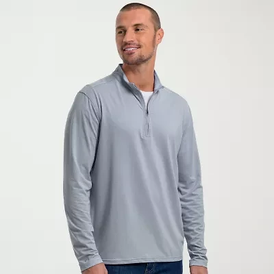 Antigua Mens Mock Neck Long Sleeve Active Quarter-Zip Pullover