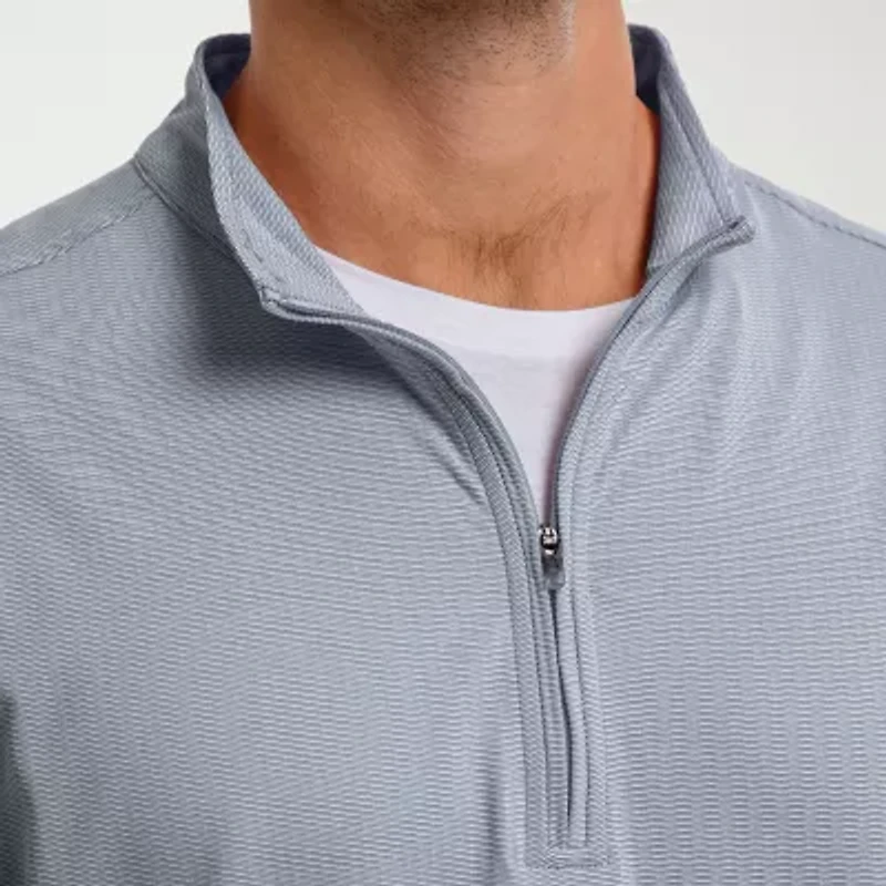 Antigua Mens Mock Neck Long Sleeve Active Quarter-Zip Pullover