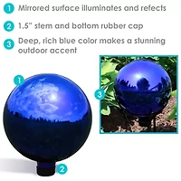 Net Health Shops Blue Mirrored Gazing Globe - 10 Inch 2-pc. Glass Yard Art