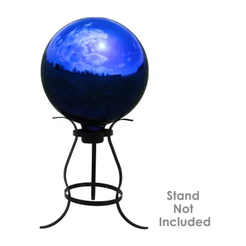 Net Health Shops Blue Mirrored Gazing Globe - 10 Inch 2-pc. Glass Yard Art
