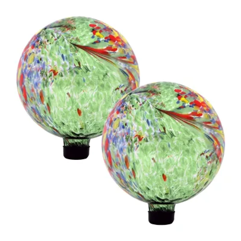 Net Health Shops Green Glass Gazing Globe - 10 Inch 2-pc. Yard Art