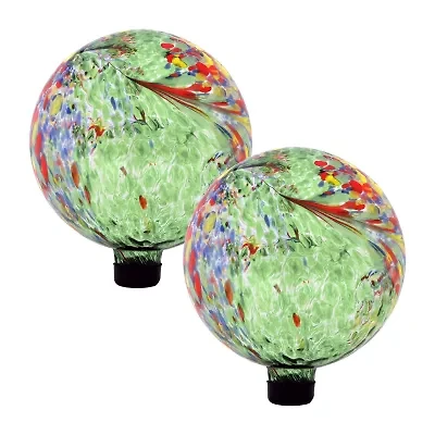 Net Health Shops Green Glass Gazing Globe - 10 Inch 2-pc. Yard Art